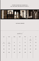 Alphabet Photography - Example of image for month april in calendar.