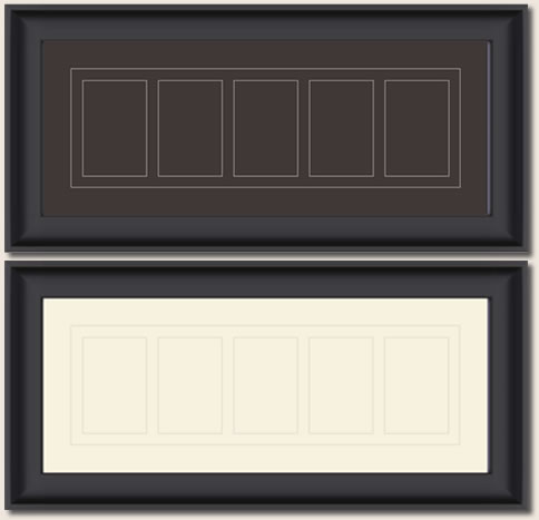 Alphabet Photography sells empty frames with cream/chocolate mat.